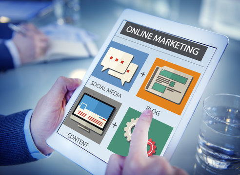 Online Marketing Business Content Strategy Target Concept