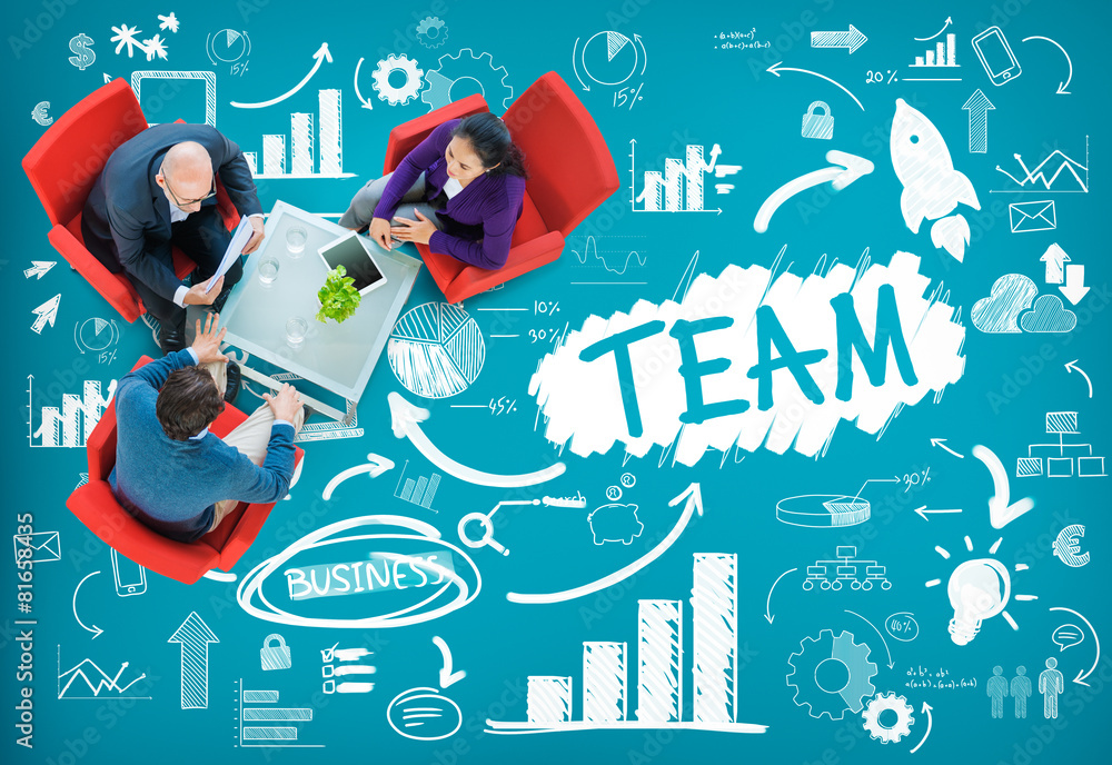 Wall mural team teamwork support collaboration togetherness help concept - Wall murals