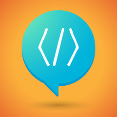 Comic balloon icon with a code sign