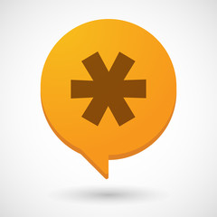 Comic balloon icon with an asterisk