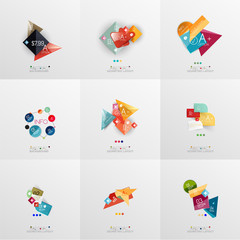 Set of paper graphic layouts