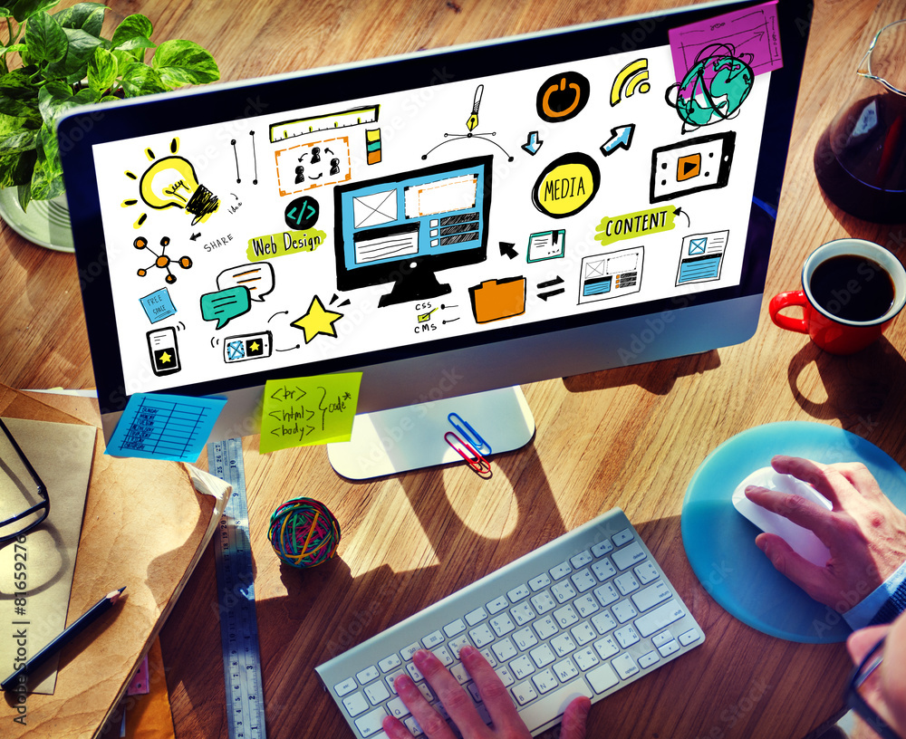 Canvas Prints businessman web design digital deviecs working concept