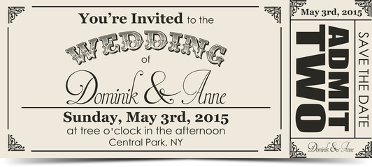 Wedding ticket
