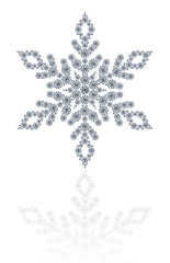 Diamonds snowflake on white background