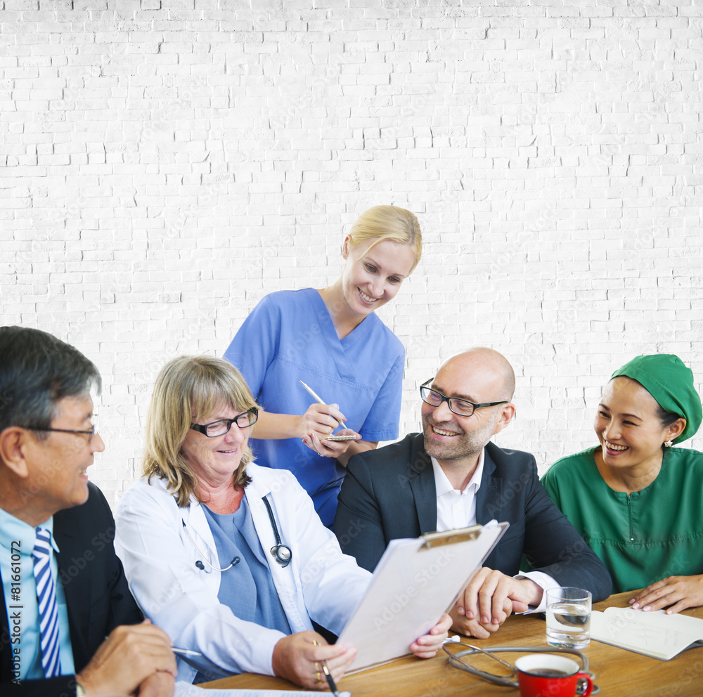 Canvas Prints People Doctor Discussion Meeting Smiling Concept - Canvas Prints