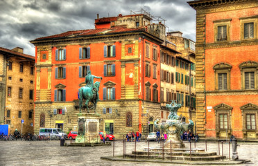 Fototapeta na wymiar Santissima Annunziata square in Florence - Italy
