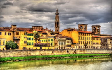 Fototapeta na wymiar View of embankment in Florence - Italy