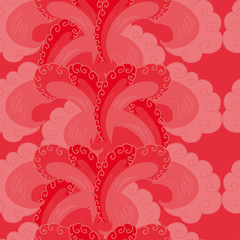 seamless pattern. decorative wave. shades of red.