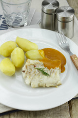 cabillaud et pommes de terre vapeur