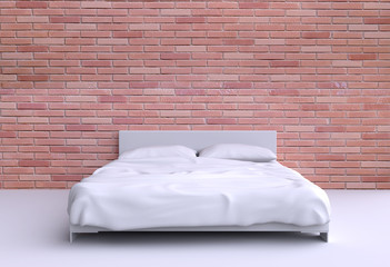 Fototapeta na wymiar Modern bed with two pillows