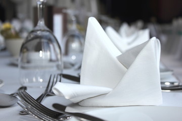 Dining table set for a wedding
