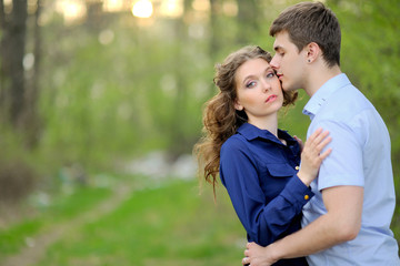 Naklejka premium beautiful Couple in love on summer
