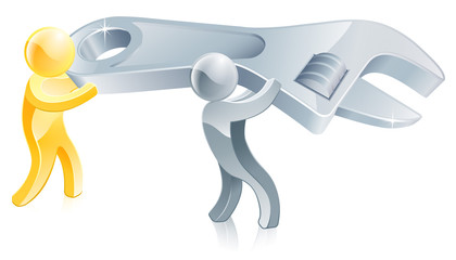 Two men with spanner