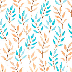 Seamless floral pattern with leaves