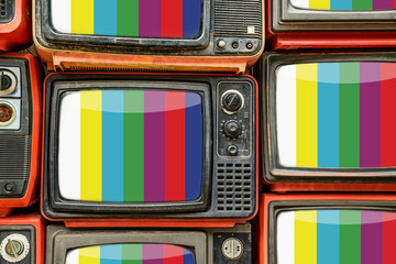 Pile of old retro TV