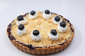 homemade cherry pie with  isoleted on white.