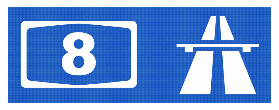 A8-Symbol mit Reflektierung