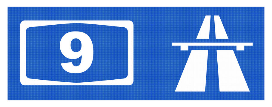 A9-Symbol mit Reflektierung