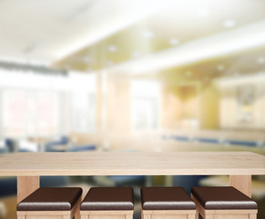 Table Top And Blur Interior Background