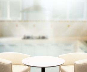 Table Top And Blur Interior Background