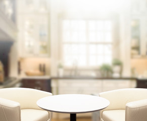 Table Top And Blur Interior Background