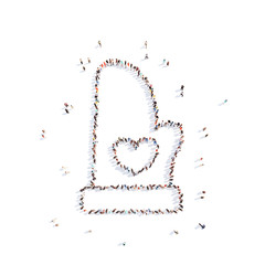 people in the form of a chef's mittens.