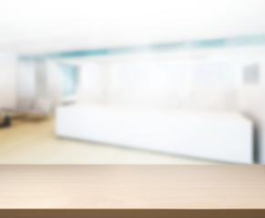 Table Top And Blur Office Background