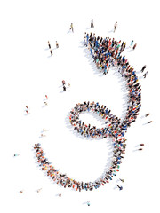 People in the form of arrows.