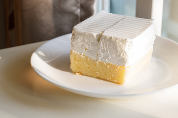 butter cake with cream on top