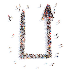 People in the form of arrows.