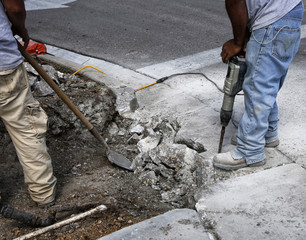 Two road workers