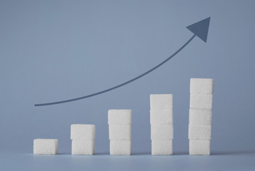 Ascending stacks of sugar cubes