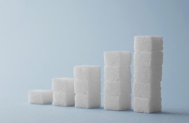 Ascending stacks of sugar cubes