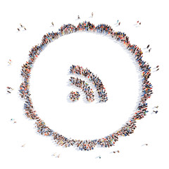 people in the form of an icon Wi-Fi.