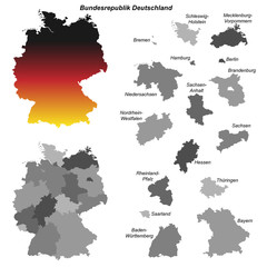 Deutschland - Karte mit Bundesländern