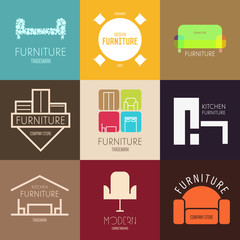 Logo, badge or label inspiration with furniture