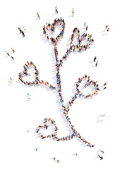 people in the form of a leaf .