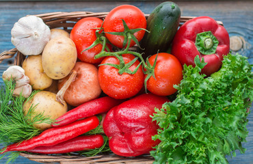 Fresh vegetables in basket