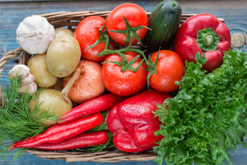 Fresh vegetables in basket