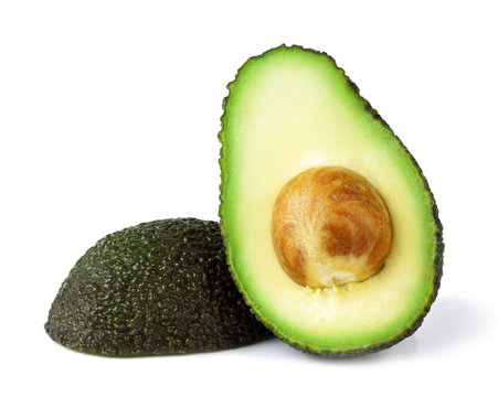 Avocado grün isoliert Essen Ernährung Obst gesund