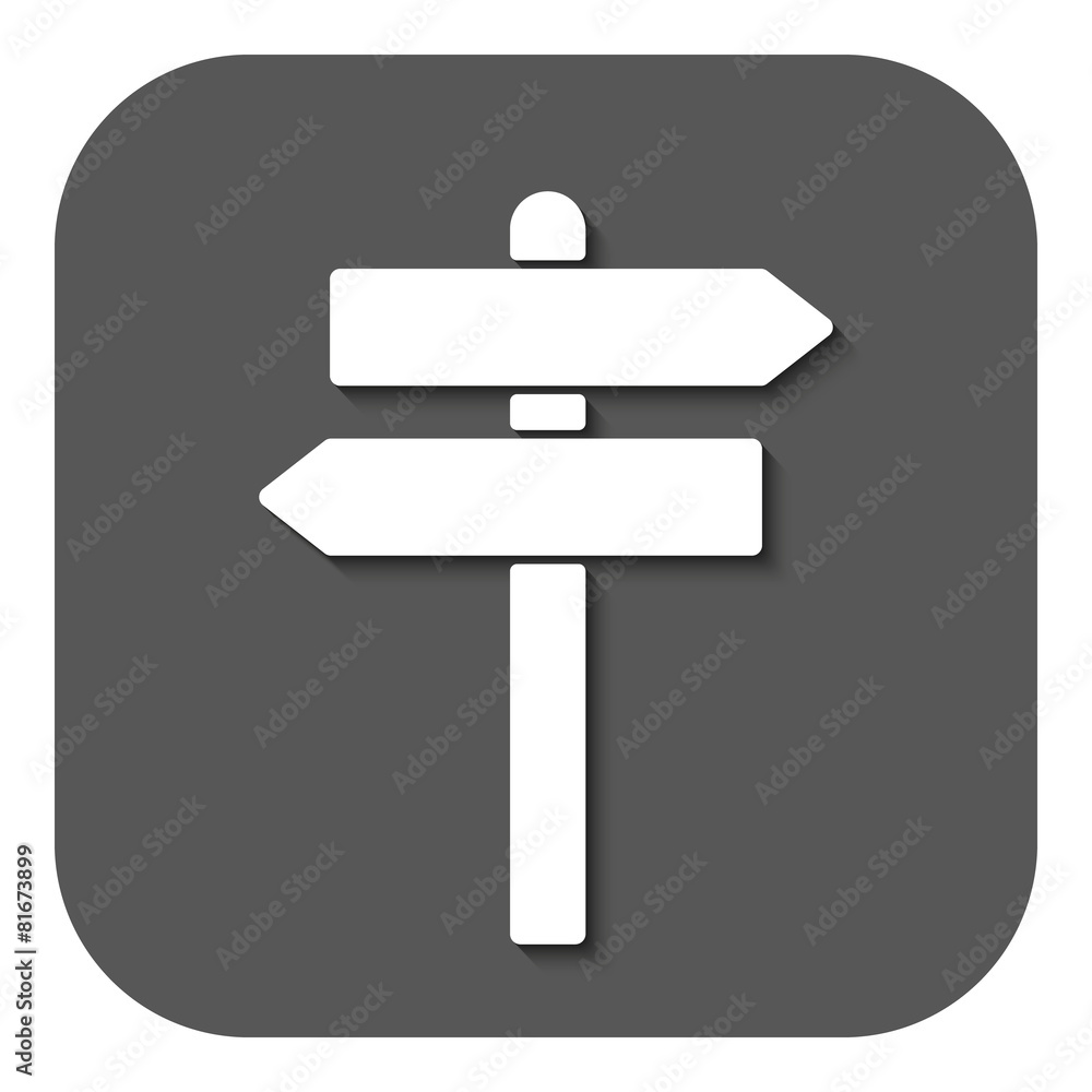 Poster the signpost icon. pointer symbol. flat