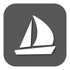 The sailboat icon. Sailing ship symbol. Flat