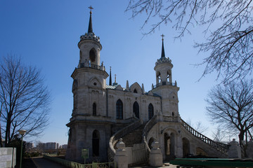 Fototapeta premium Gothic style princess castle in village Bykovo.