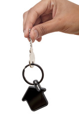 Business woman holding house key