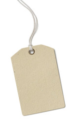 Blank price cloth tag isolated