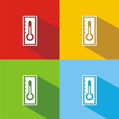 Iconos termómetro comp colores sombra