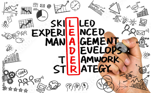  leader Crossword Handwritten On Whiteboard Stock Photo And Royalty 