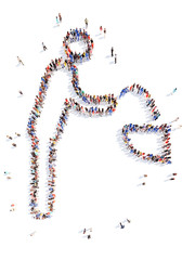 people in the form of a man.