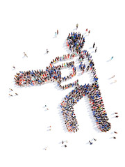 people in the form of a man.