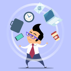 Office worker planning time juggler businessman